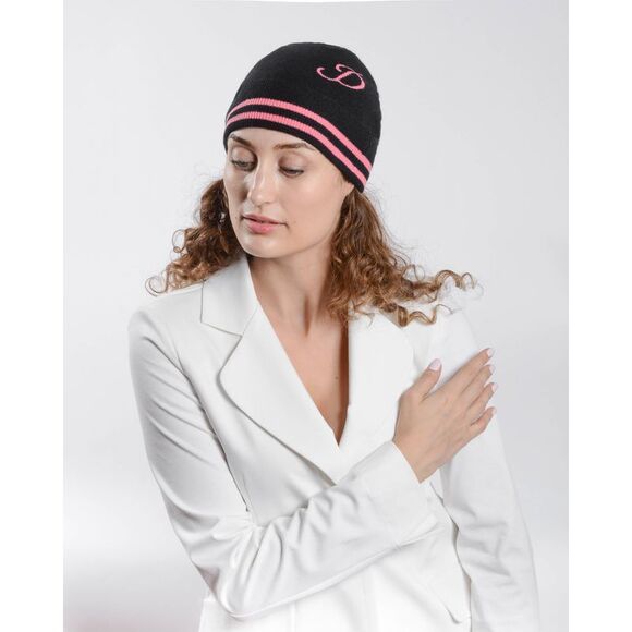 Crown of Edinburgh Cashmere Cashmere Beanie Hat DEmbroidered Women Black Hats - Picture 5 of 6